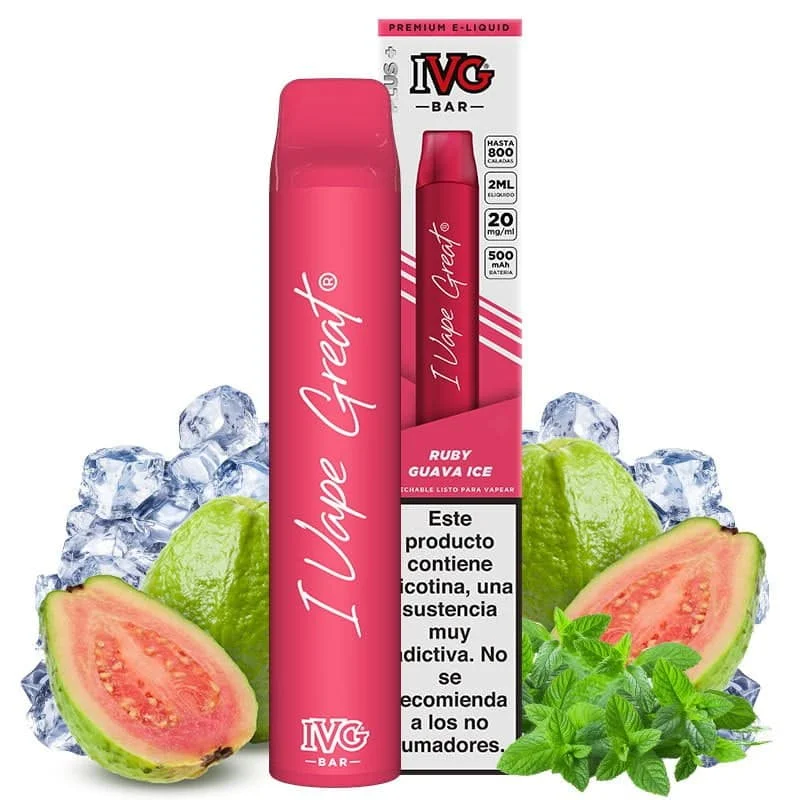 Pod desechable Ruby Guava Ice 600puffs - IVG Bar Plus