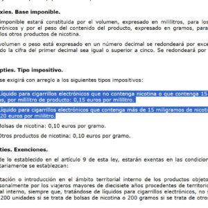 IMPUESTO LIQUIDOS VAPEO